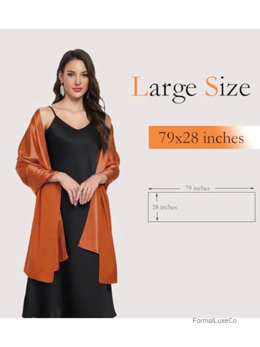 Satin Shawl Wrap for Evening Dresses Wedding Formal Scarf